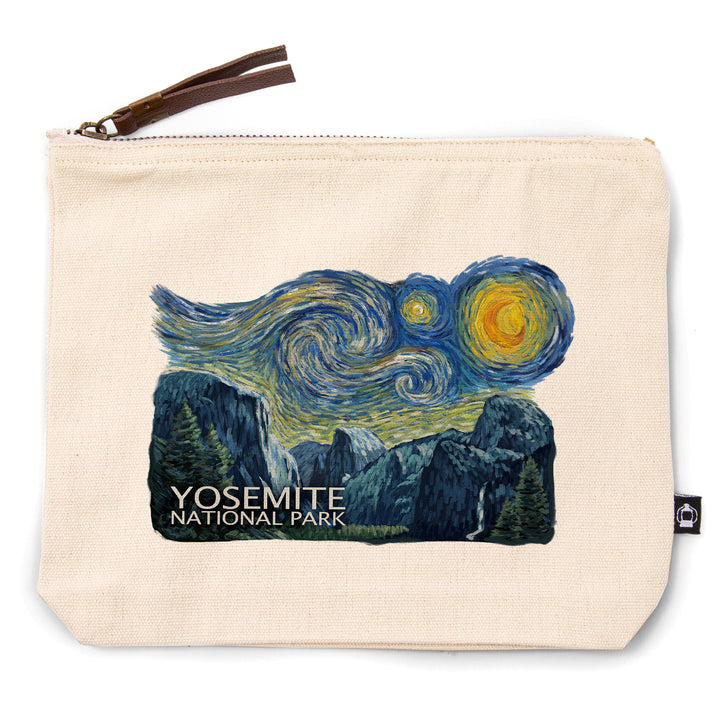 Yosemite National Park, California, Starry Night National Park Series, Contour, Lantern Press Artwork, Accessory Go Bag