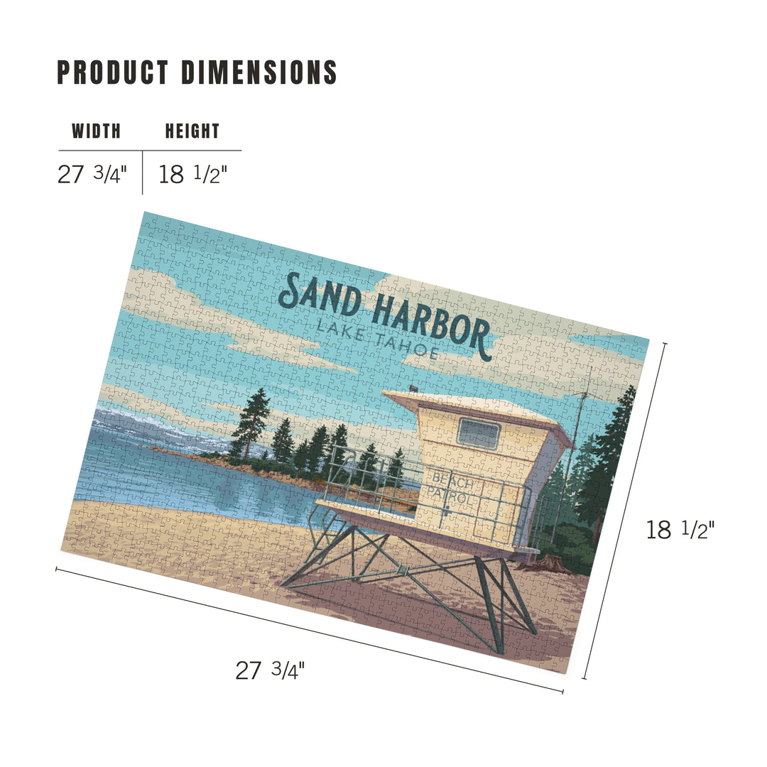 Sand Harbor, Lake Tahoe, Painterly, 1000 Piece Jigsaw Puzzle