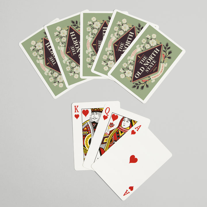 Playing Cards, Southern Pines, North Carolina, State Motto Crest, State Series, 52 Card Deck with Jokers in Box, Unique Art