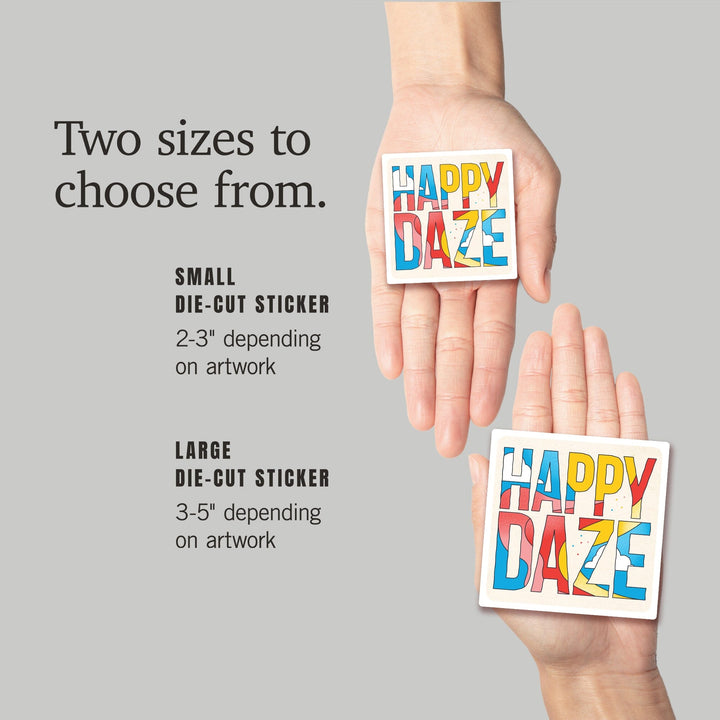70s Sunshine Collection, Happy Daze, Contour, Vinyl Sticker Sticker Lantern Press 