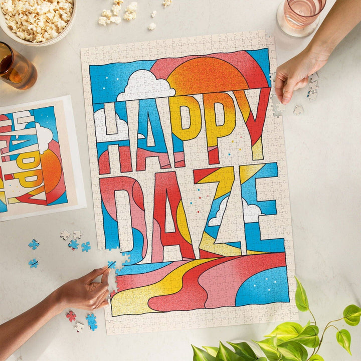 70s Sunshine Collection, Happy Daze, Jigsaw Puzzle Puzzle Lantern Press 