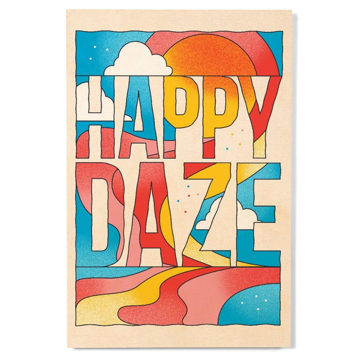 70s Sunshine Collection, Happy Daze, Wood Signs and Postcards Wood Lantern Press 