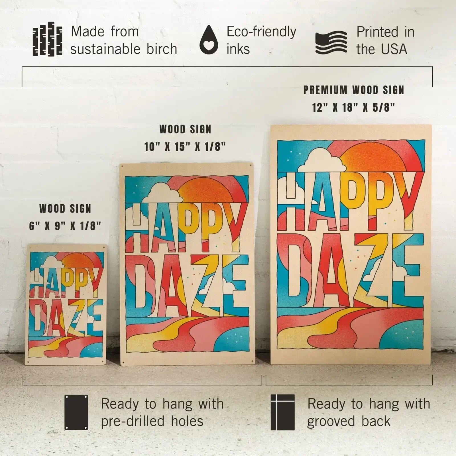 70s Sunshine Collection, Happy Daze, Wood Signs and Postcards