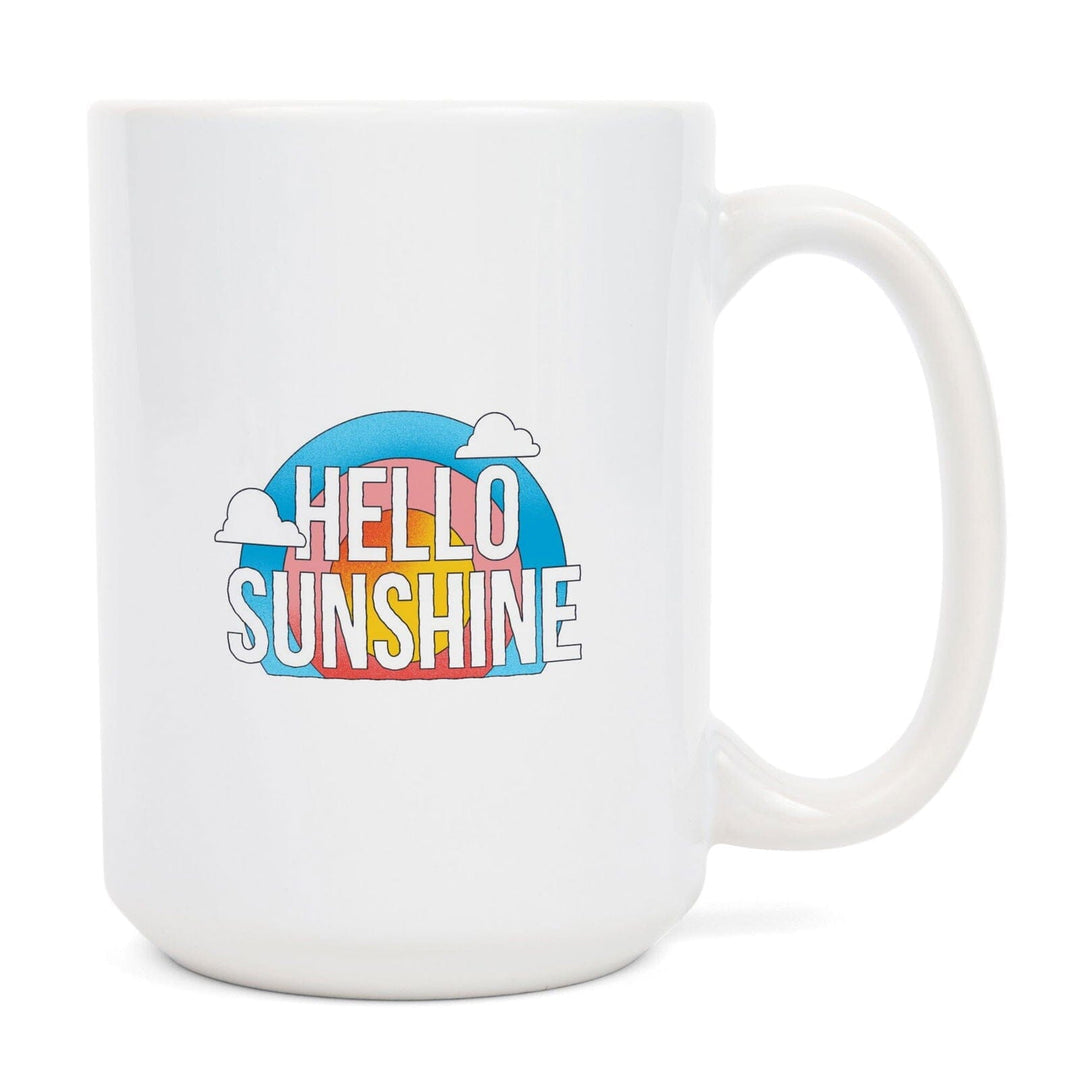 70s Sunshine Collection, Hello Sunshine, Contour, Lantern Press Artwork, Ceramic Mug Mugs Lantern Press 