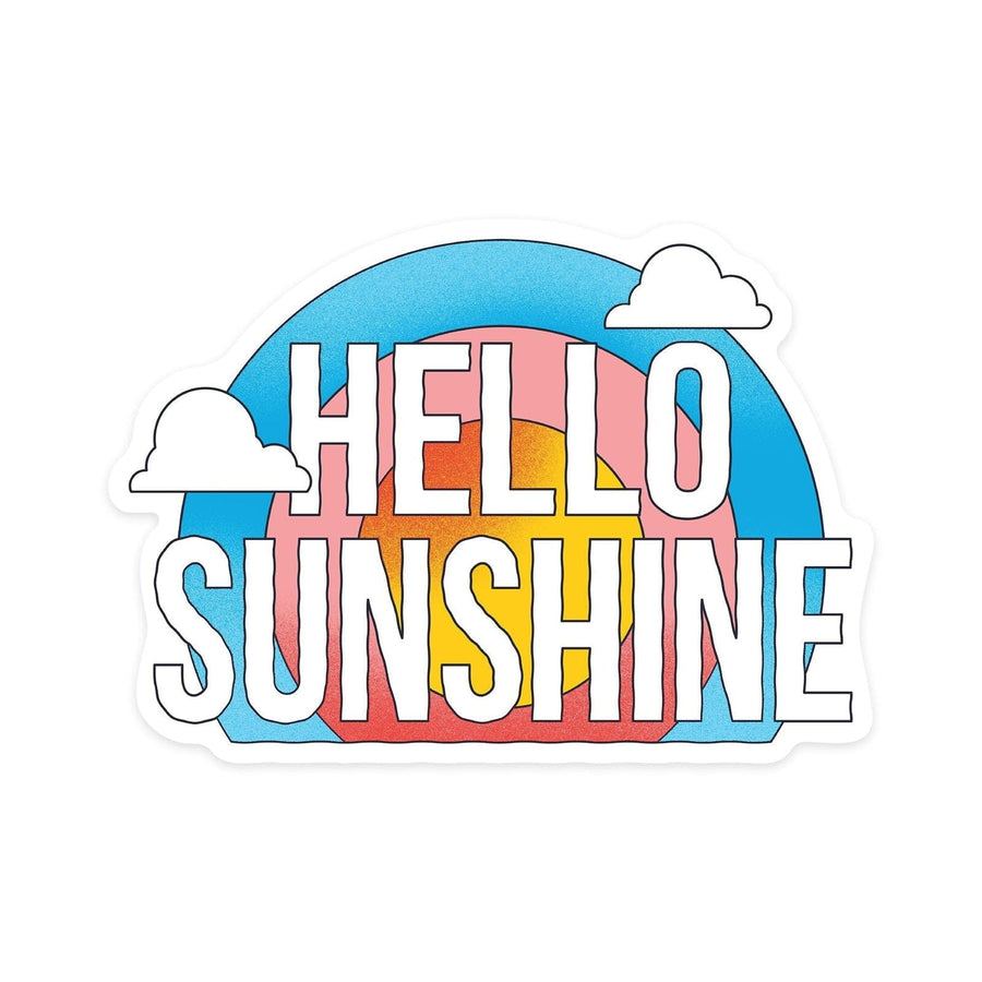 70s Sunshine Collection, Hello Sunshine, Contour, Lantern Press Artwork, Vinyl Sticker Sticker Lantern Press 