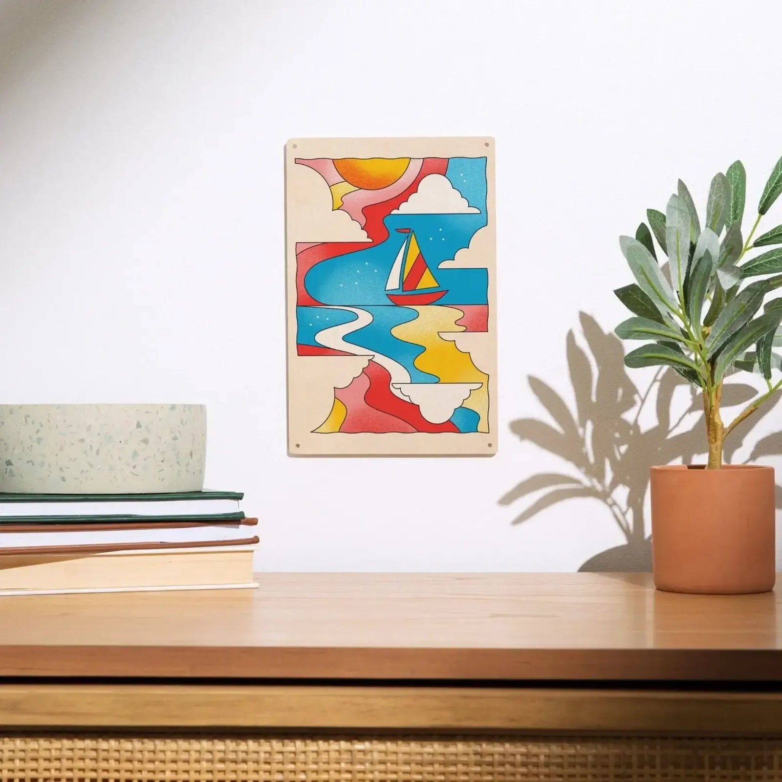 70s Sunshine Collection, Sailboat, Wood Signs and Postcards