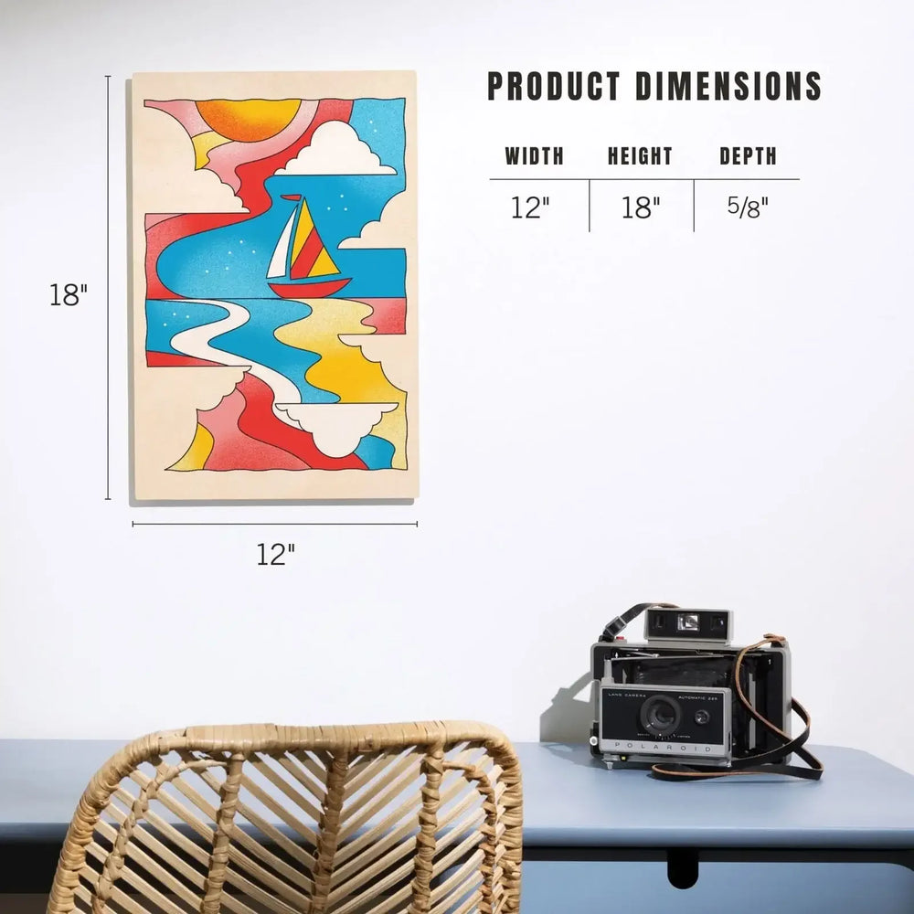 70s Sunshine Collection, Sailboat, Wood Signs and Postcards - Lantern Press