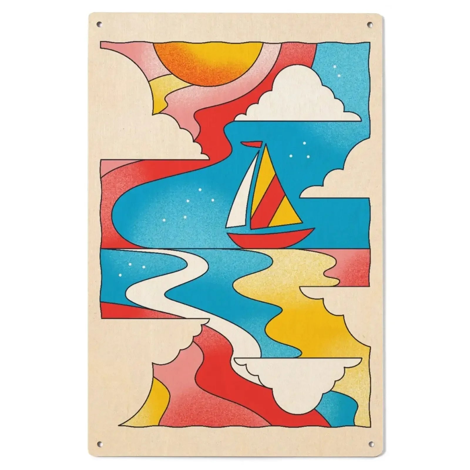 70s Sunshine Collection, Sailboat, Wood Signs and Postcards