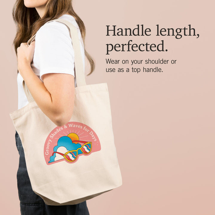 70s Sunshine Collection, Sunglasses, Groovy Shades and Waves For Days,, Tote Bag Totes Lantern Press 