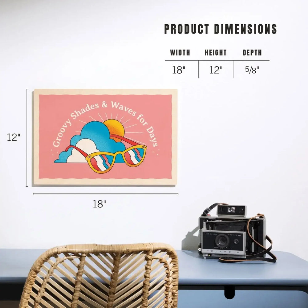 70s Sunshine Collection, Sunglasses, Groovy Shades and Waves For Days, Wood Signs and Postcards - Lantern Press