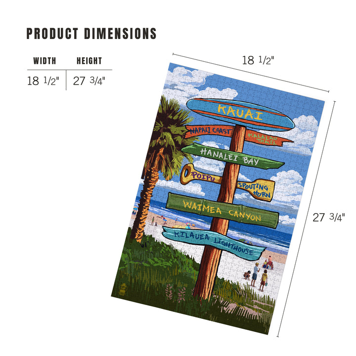 Kauai, Hawaii, Destinations Sign, Jigsaw Puzzle