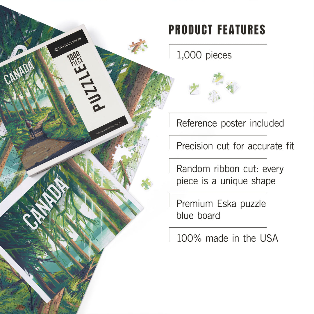 Canada, Walk in the Woods, Day Hike, 1000 Piece Jigsaw Puzzle