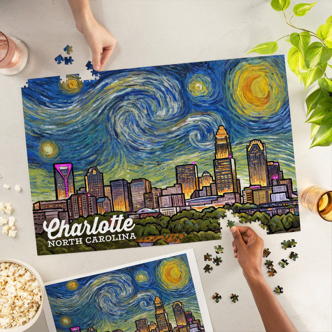 Charlotte, North Carolina, Starry Night, 1000 Piece Jigsaw Puzzle