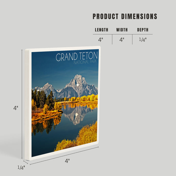 Grand Teton National Park, Wyoming, Fall Colors at Oxbow Bend, Coasters