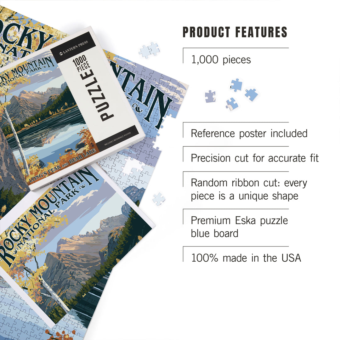 Rocky Mountain National Park, Colorado, Longs Peak and Bear Lake Fall, Jigsaw Puzzle