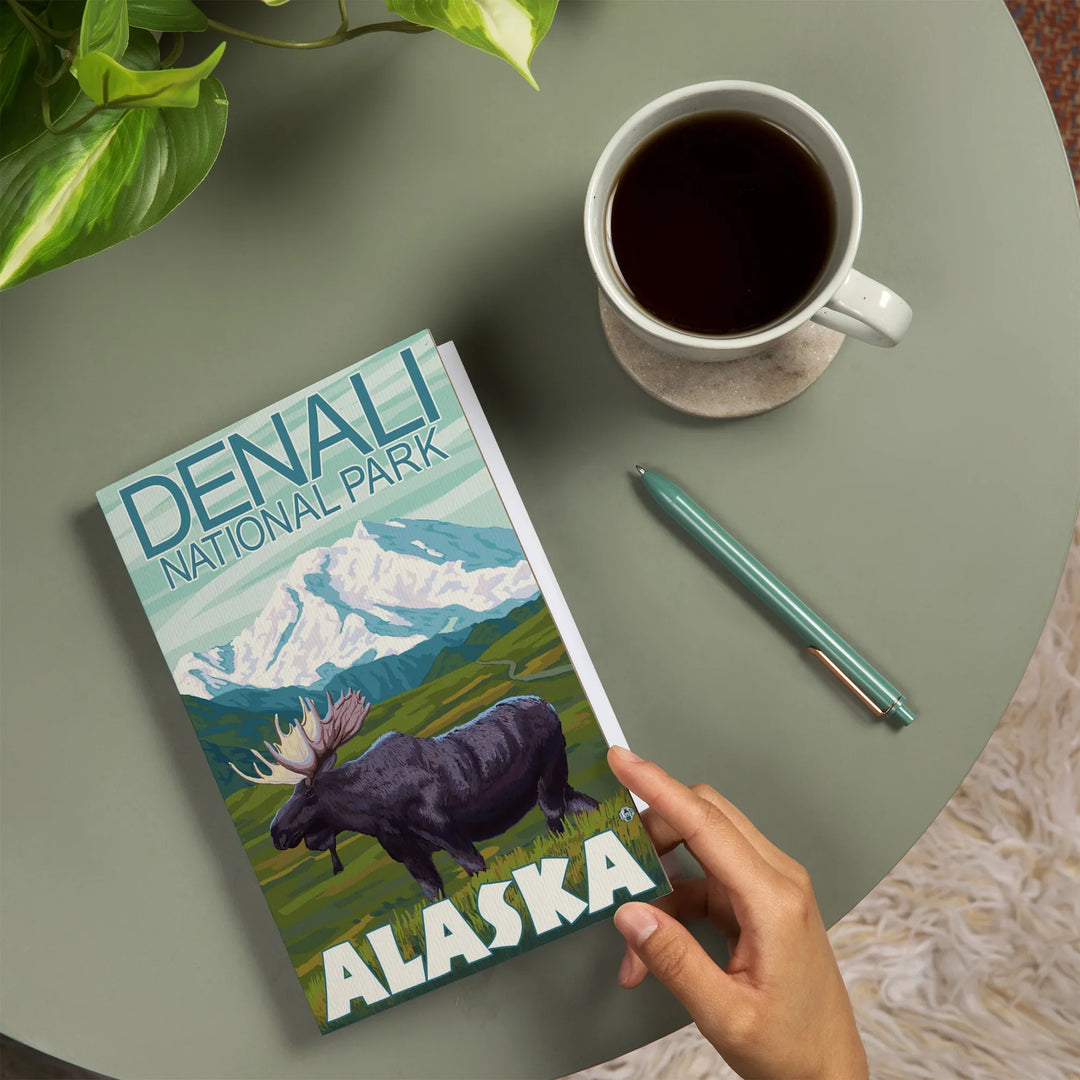 Lined 6x9 Journal, Denali National Park, Alaska, Moose Scene, Lay Flat, 193 Pages, FSC paper