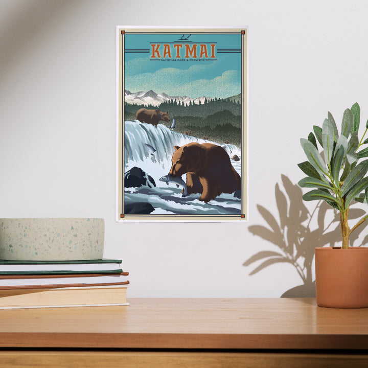 Katmai National Park and Preserve, Alaska, Lithograph, Art & Giclee Prints