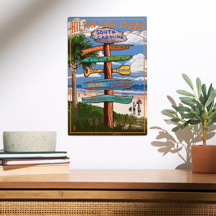 Hilton Head Island, South Carolina, Destinations Sign, Wood Sign and Postcards