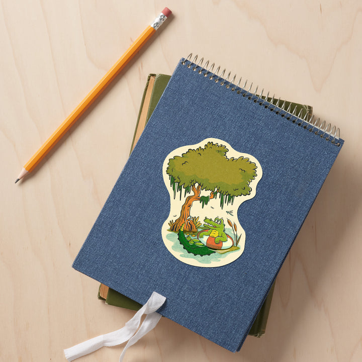 Vintage Mascot, Alligator, Vinyl Sticker