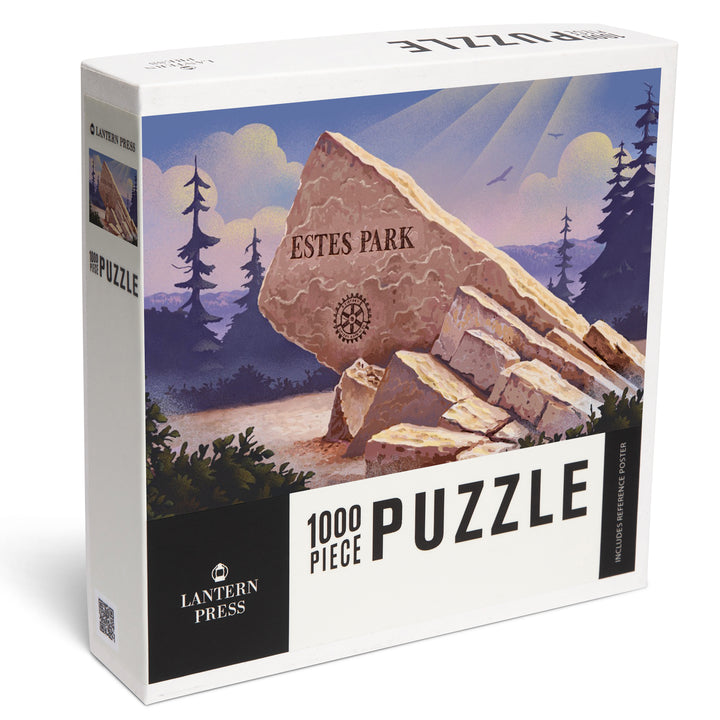 Colorado, Estes Park Sign, Lithograph, 1000 Piece Jigsaw Puzzle