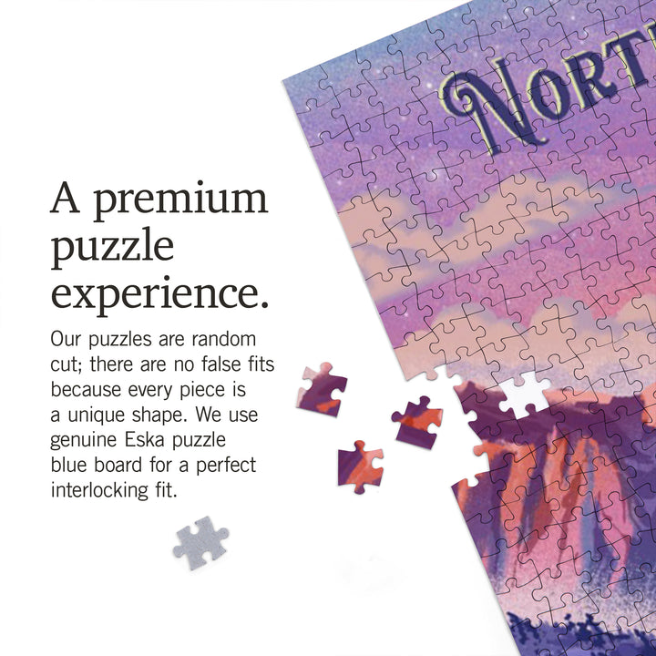 North Carolina, Lithograph, Apres Ski, 1000 Piece Jigsaw Puzzle