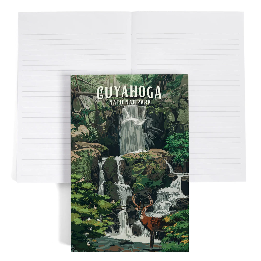 Lined 6x9 Journal, Cuyahoga Valley National Park, Ohio, Painterly National Park Series, Lay Flat, 193 Pages, FSC paper