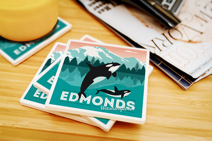 Edmonds, Washington, Orca Whale and Calf, Vector