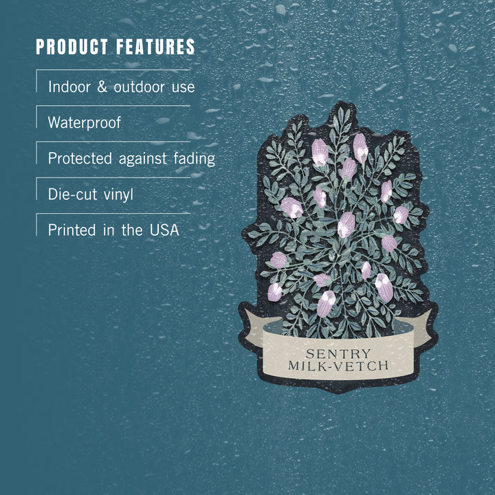 Vintage Flora Noir, Sentry Milk-Vetch, Vinyl Sticker