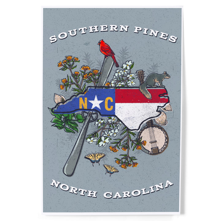 Southern Pines, North Carolina, State Treasure Trove, Art & Giclee Prints