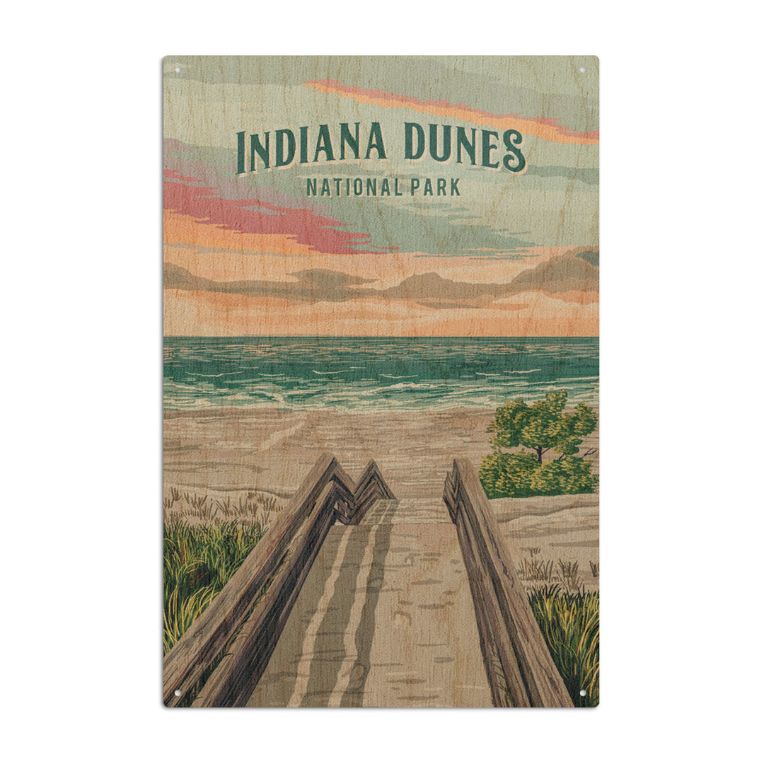 Indiana Dunes National Park, Indiana, Painterly National Park Series, Wood Signs and Postcards