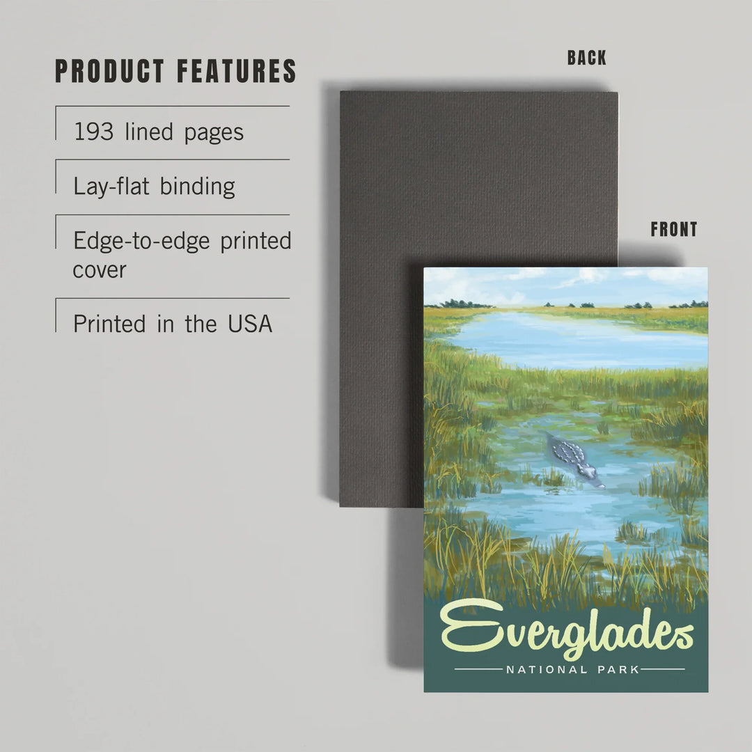 Lined 6x9 Journal, Everglades National Park, Alligator, Lay Flat, 193 Pages, FSC paper