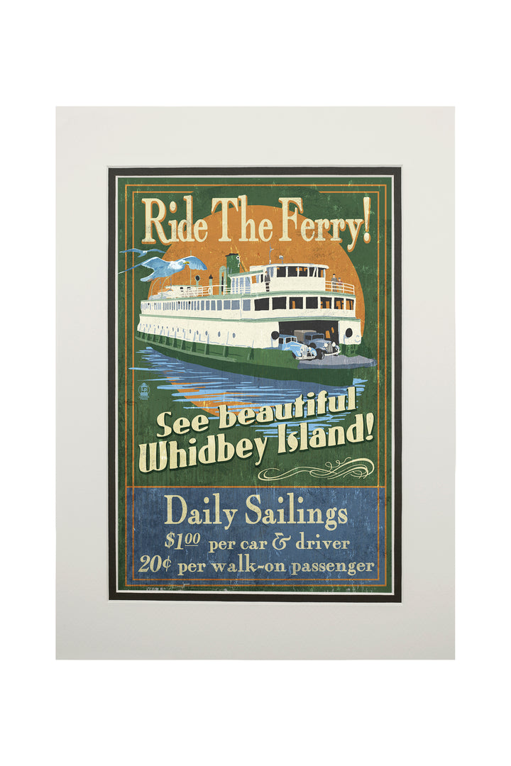 Whidbey Island, Washington, Ferry Vintage Sign