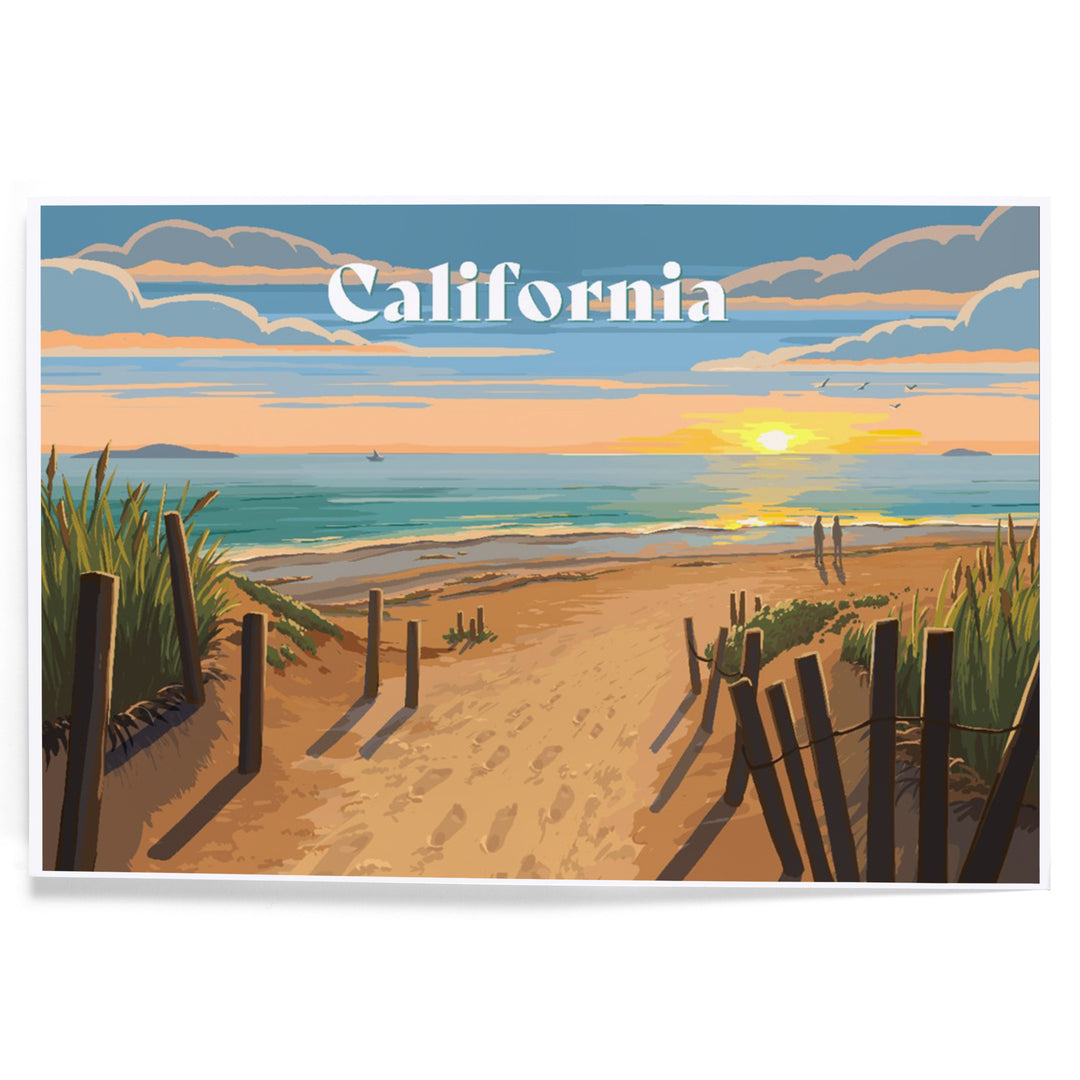 California, Painterly, Sand Soul Sun, Beach Path, Art & Giclee Prints