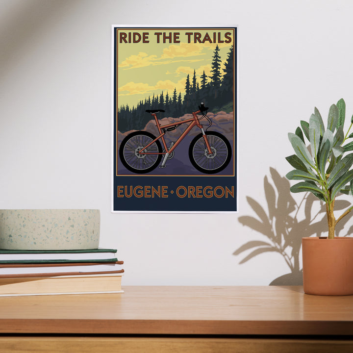 Eugene, Oregon, Ride the Trails, Art & Giclee Prints