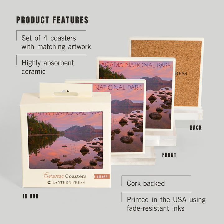 Acadia National Park, Maine, Jordan Pond at Sunset, Coasters