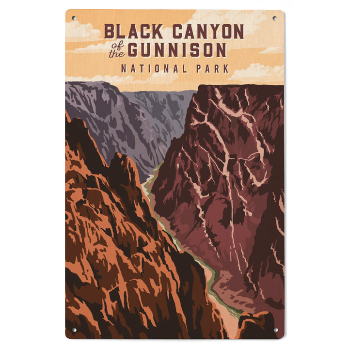 Black Canyon of the Gunnison National Park, Colorado, Painterly National Park Series, Wood Signs and Postcards