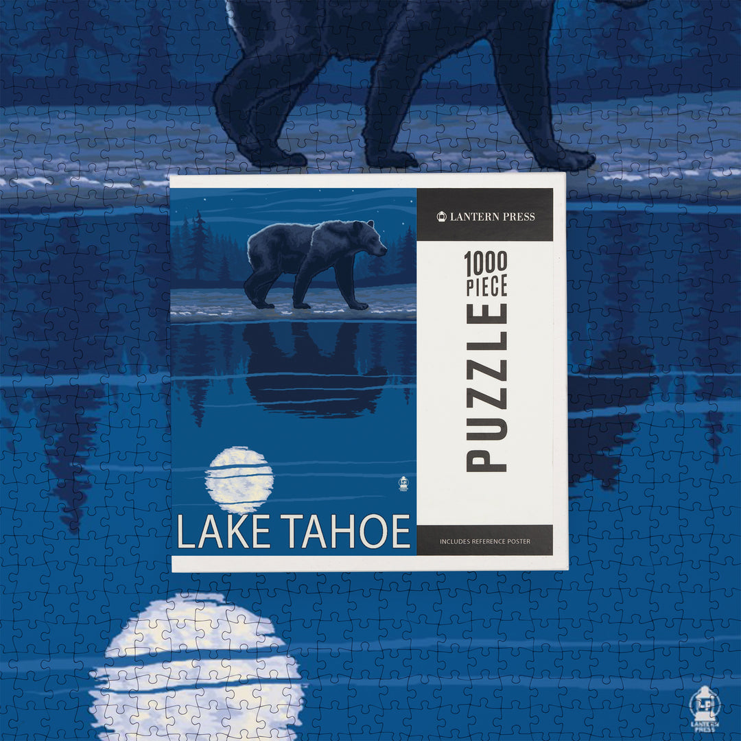 Lake Tahoe, California, Bear at Night, Jigsaw Puzzle