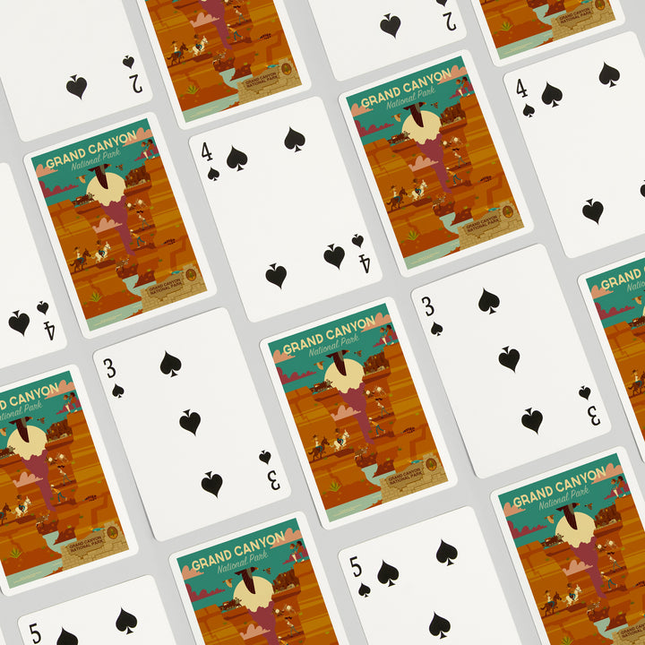 Playing Cards, Grand Canyon National Park, Arizona, Geometric National Park Series, 52 Card Deck with Jokers in Box, Unique Art