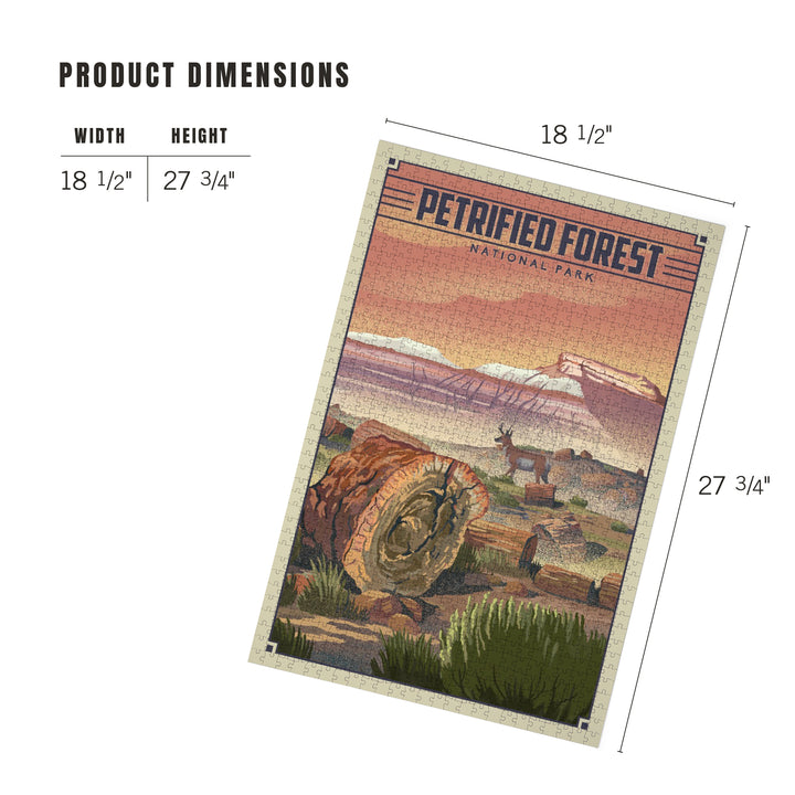 Petrified Forest National Park, Arizona, Lithograph National Park Series, Jigsaw Puzzle