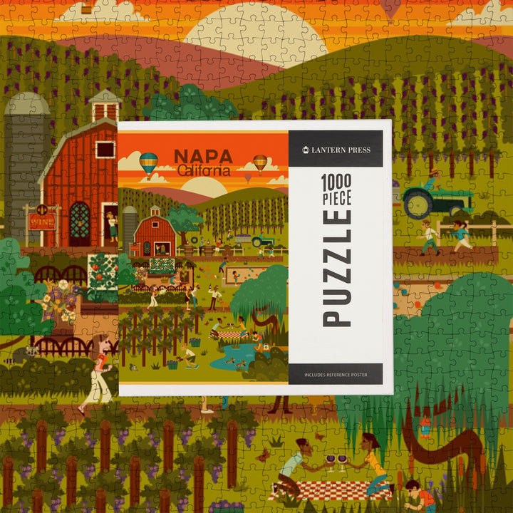 Napa, California, Geometric, Vineyard, Jigsaw Puzzle