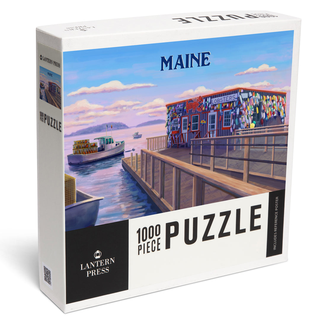 Maine, Oil Painting, Looking Out Onto Harbor, 1000 Piece Jigsaw Puzzle