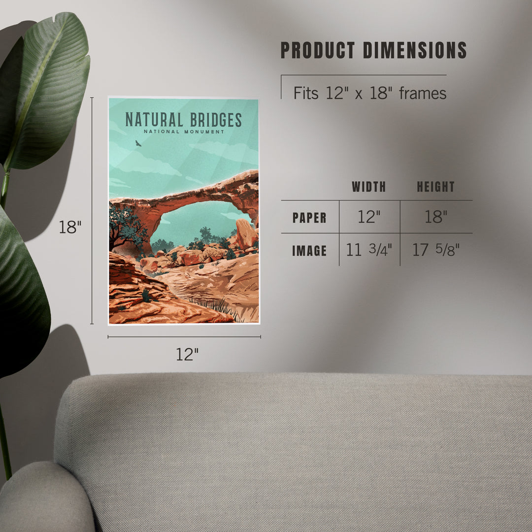 Natural Bridges National Monument, Utah, Lithograph, Art & Giclee Prints