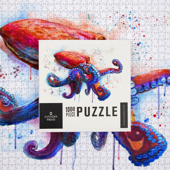 Octopus, Watercolor, 1000 Piece Jigsaw Puzzle