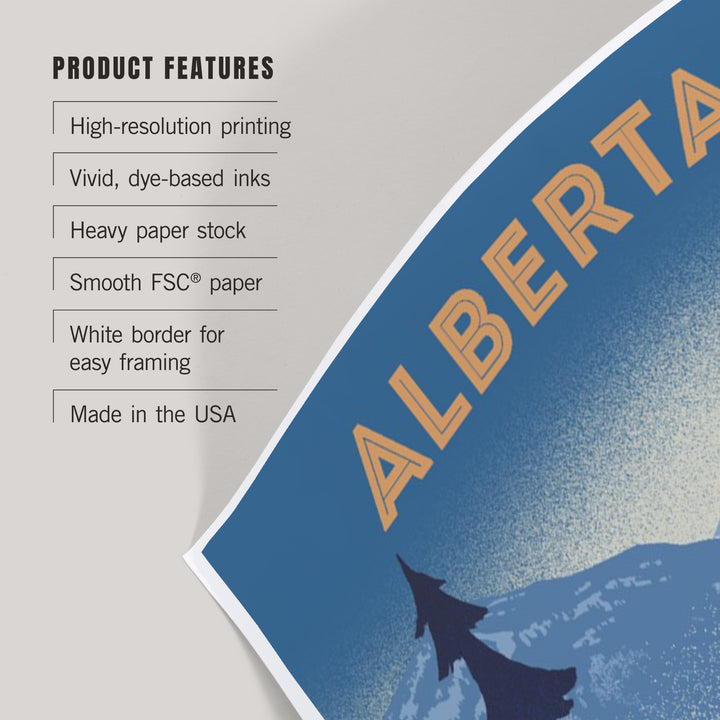 Alberta, Lithograph, Elk and Mountains Scene, Art & Giclee Prints