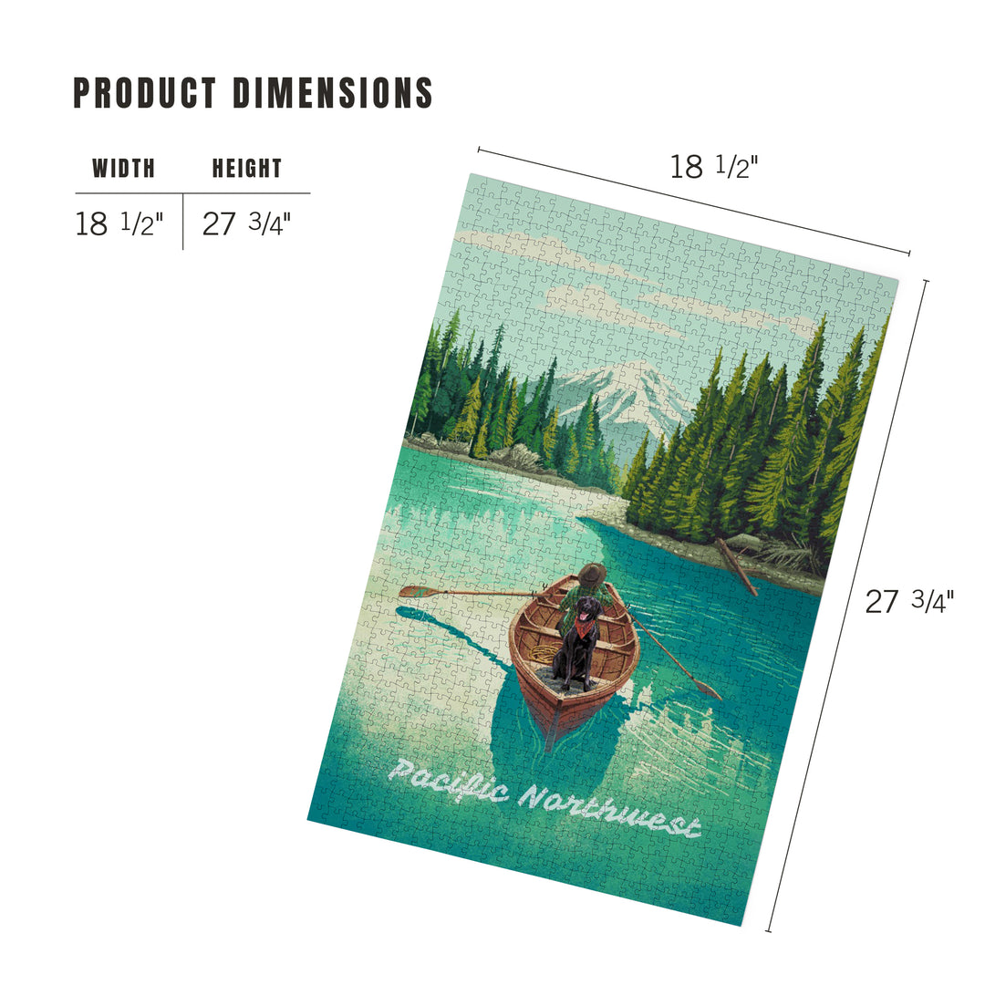 Pacific Northwest, Quiet Explorer, Boating, Mountain, 1000 Piece Jigsaw Puzzle