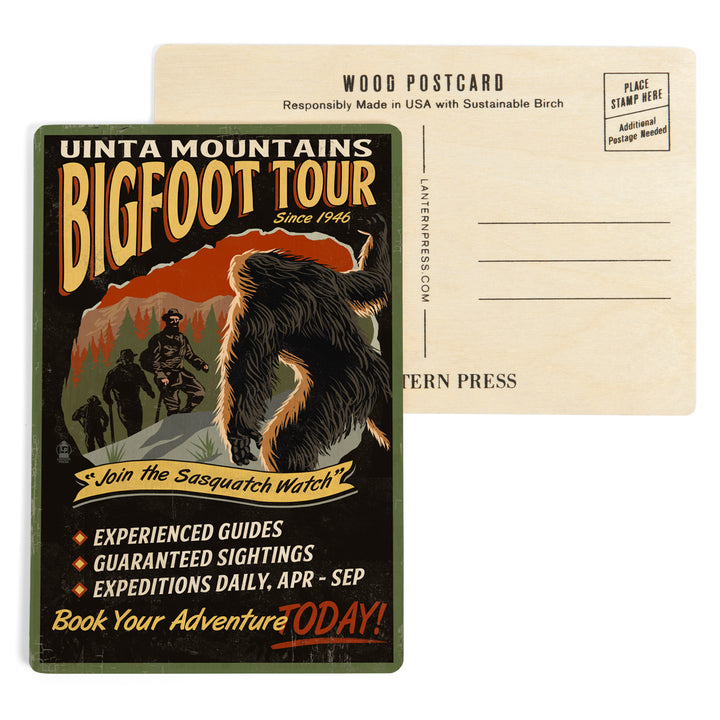 Uinta Mountains, Utah, Bigfoot Tour, Vintage Sign, Wood Sign and Postcards