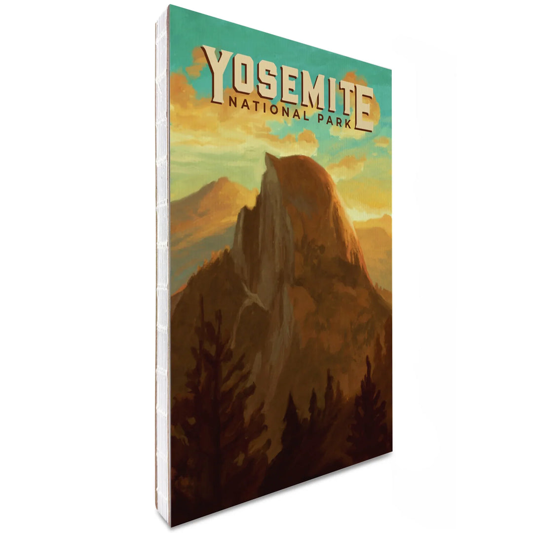 Lined 6x9 Journal, Yosemite National Park, California, Half Dome, Oil Painting, Lay Flat, 193 Pages, FSC paper