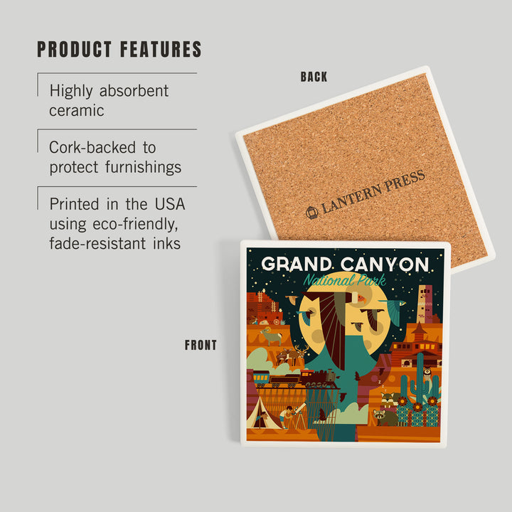 Grand Canyon National Park, Arizona, Geometric National Park Series (night), Coasters