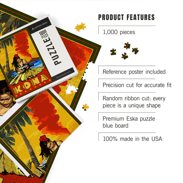 Kona, Hawaii, Hula Girl and Ukulele, Jigsaw Puzzle