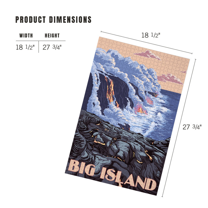 Hawaii, Big Island, Lava Flow Scene, Jigsaw Puzzle